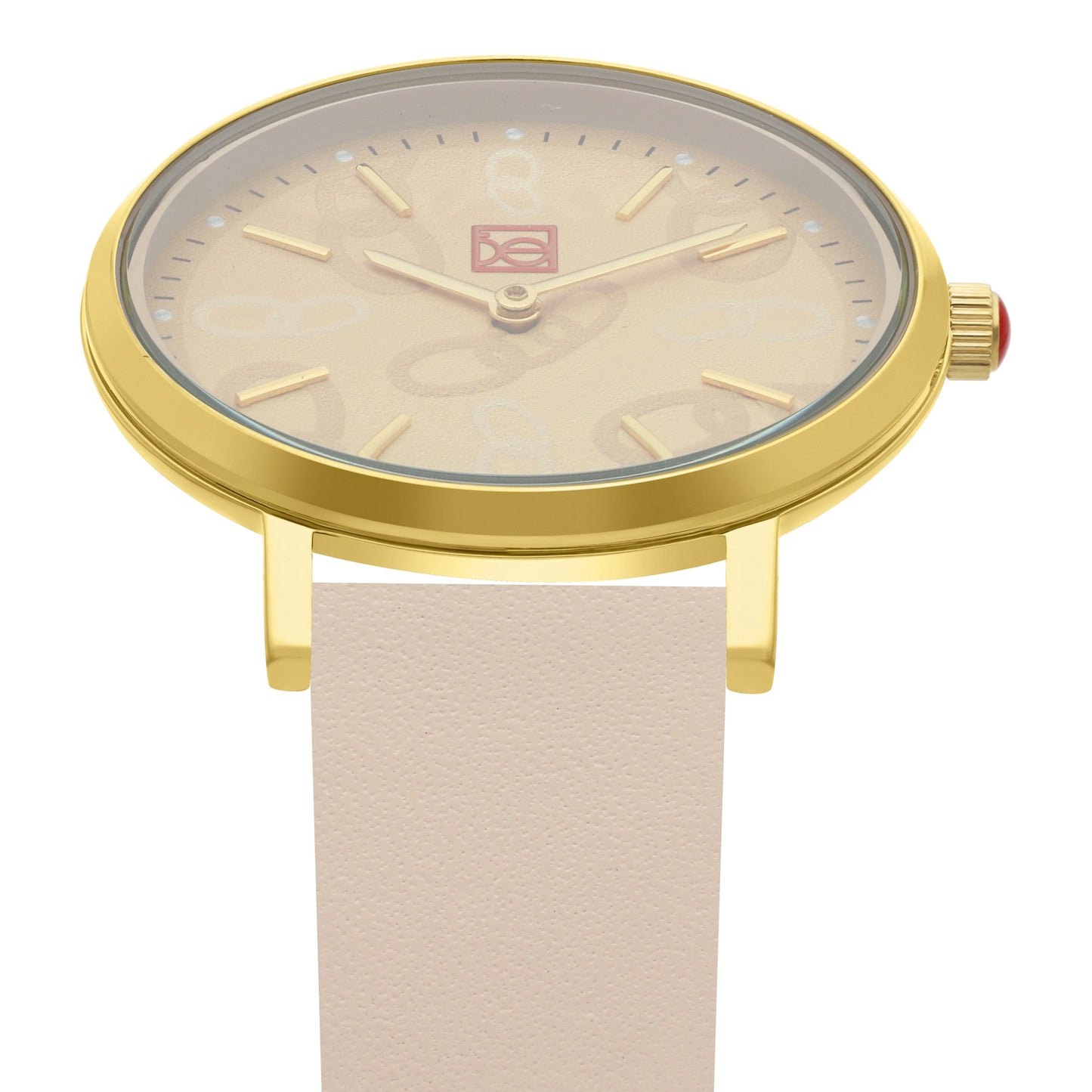 Reloj Cloe Análogo para Dama con Diseño de Cadenas en Carátula y Correa de Tactopiel OE2616