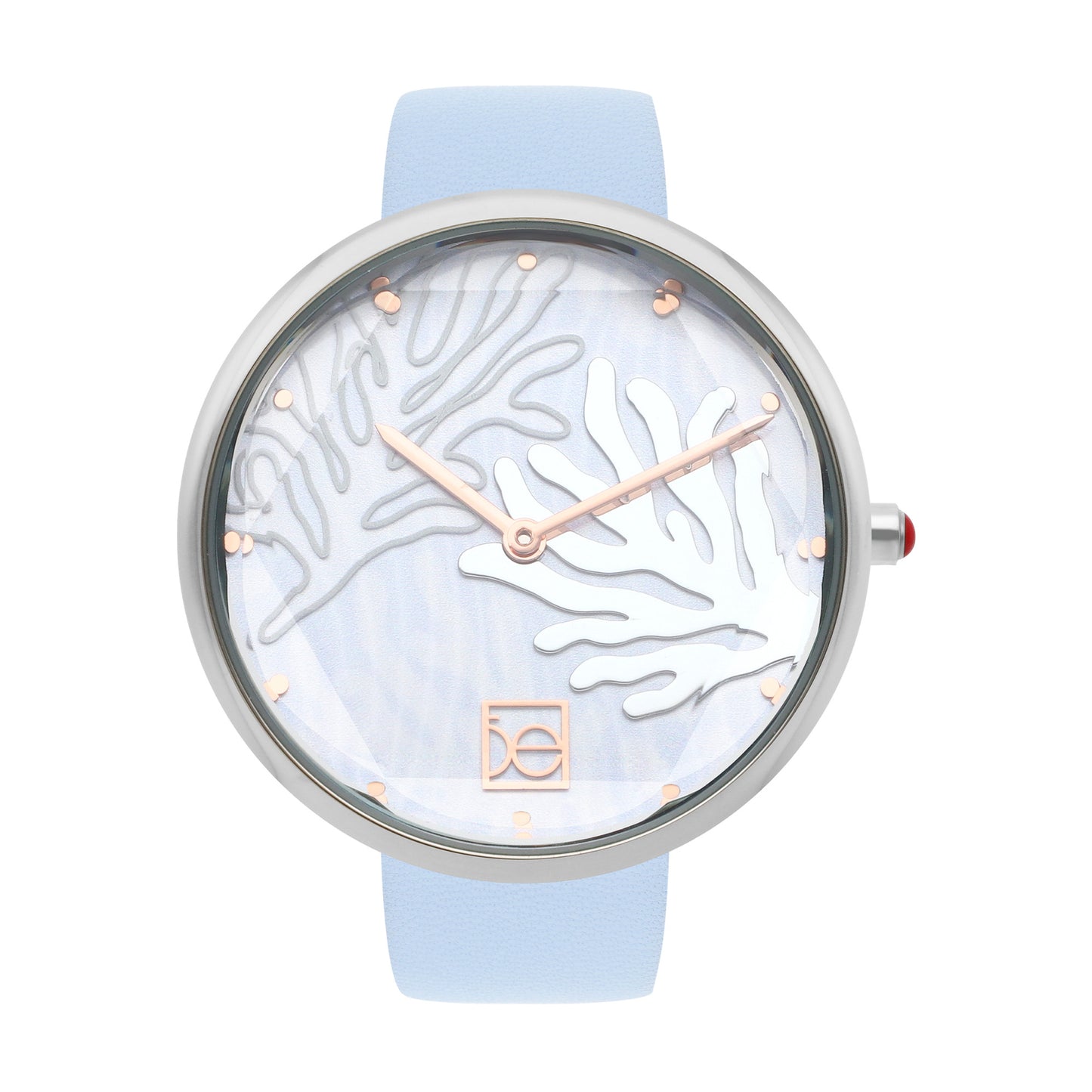 Reloj Cloe Análogo para Dama con Diseño de Arrecife en Carátula y Correa de Tactopiel OE2617