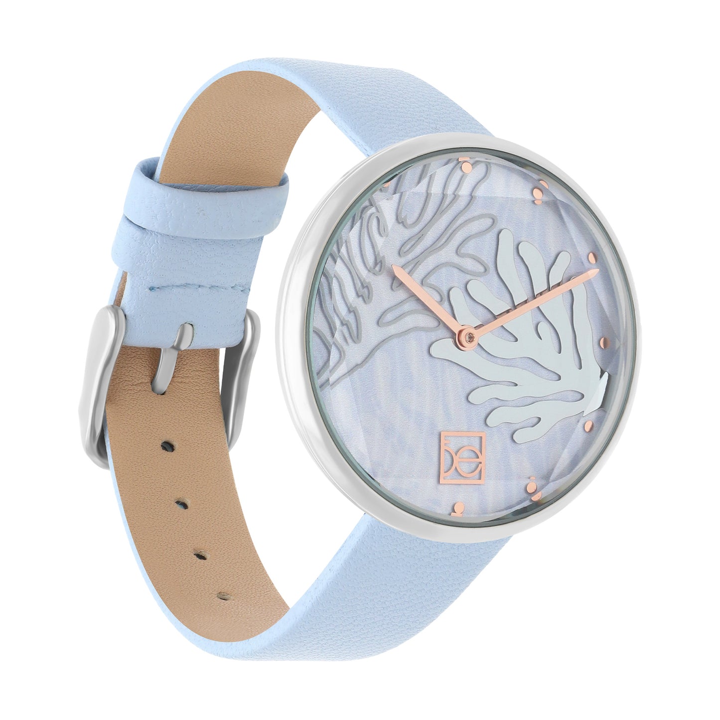 Reloj Cloe Análogo para Dama con Diseño de Arrecife en Carátula y Correa de Tactopiel OE2617