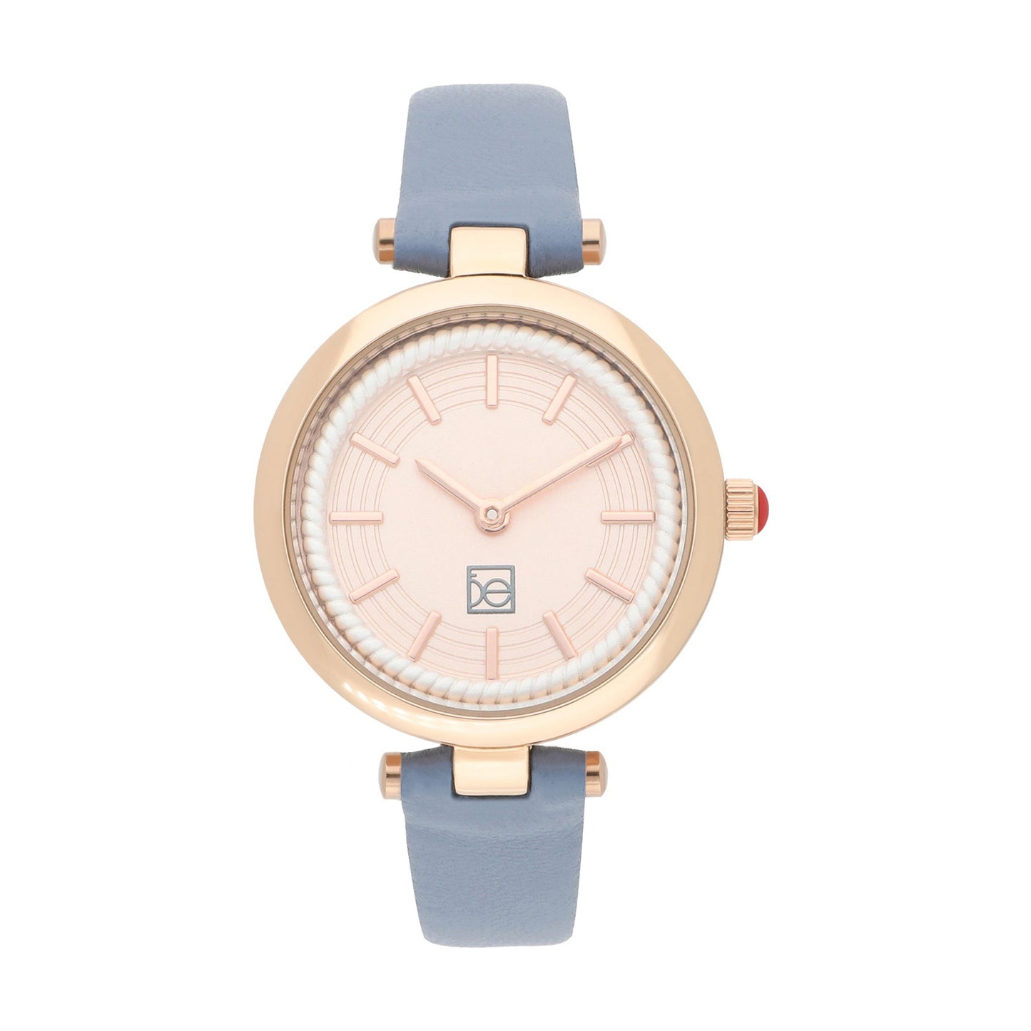 Reloj Cloe Análogo para Dama con Bisel Interno en Relieve y Correa de Tactopiel OE2618