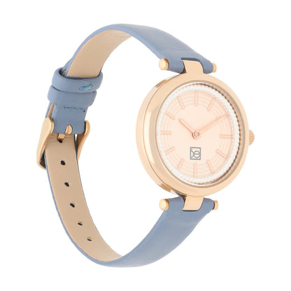 Reloj Cloe Análogo para Dama con Bisel Interno en Relieve y Correa de Tactopiel OE2618