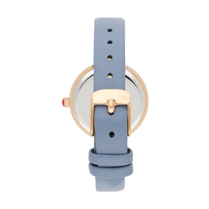 Reloj Cloe Análogo para Dama con Bisel Interno en Relieve y Correa de Tactopiel OE2618