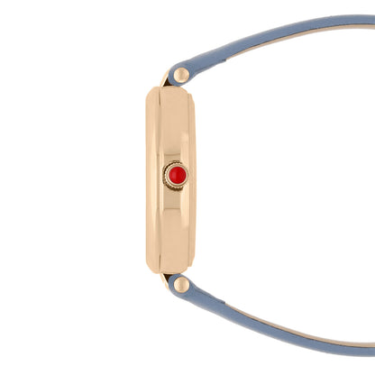 Reloj Cloe Análogo para Dama con Bisel Interno en Relieve y Correa de Tactopiel OE2618