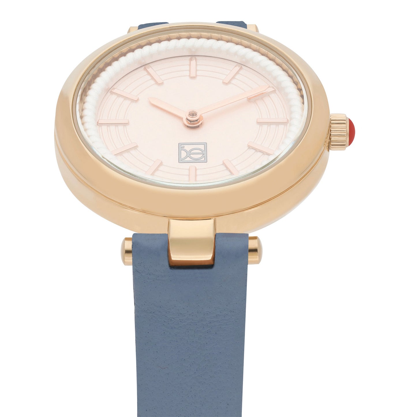 Reloj Cloe Análogo para Dama con Bisel Interno en Relieve y Correa de Tactopiel OE2618