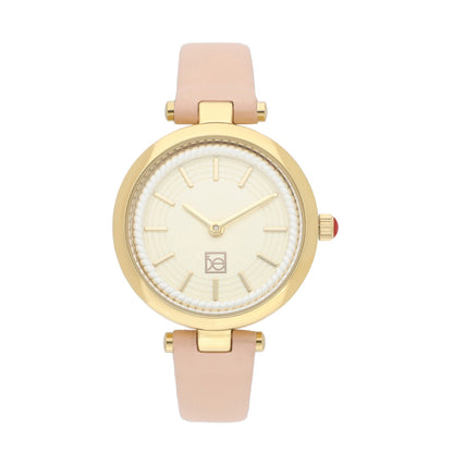 Reloj Cloe Análogo para Dama con Bisel Interno en Relieve y Correa de Tactopiel OE2618