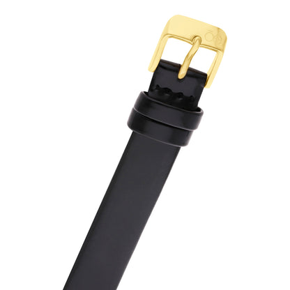 Reloj Cloe Análogo para Dama con Bisel en Forma de Flor y Correa de Charol