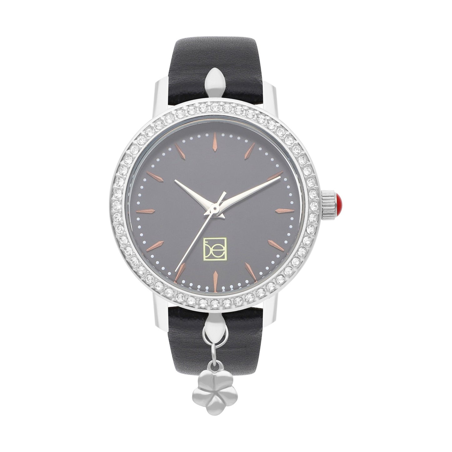 Reloj Cloe Análogo para Dama con Charm en Caja y Correa de Tactopiel OE2620