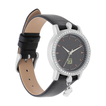 Reloj Cloe Análogo para Dama con Charm en Caja y Correa de Tactopiel OE2620