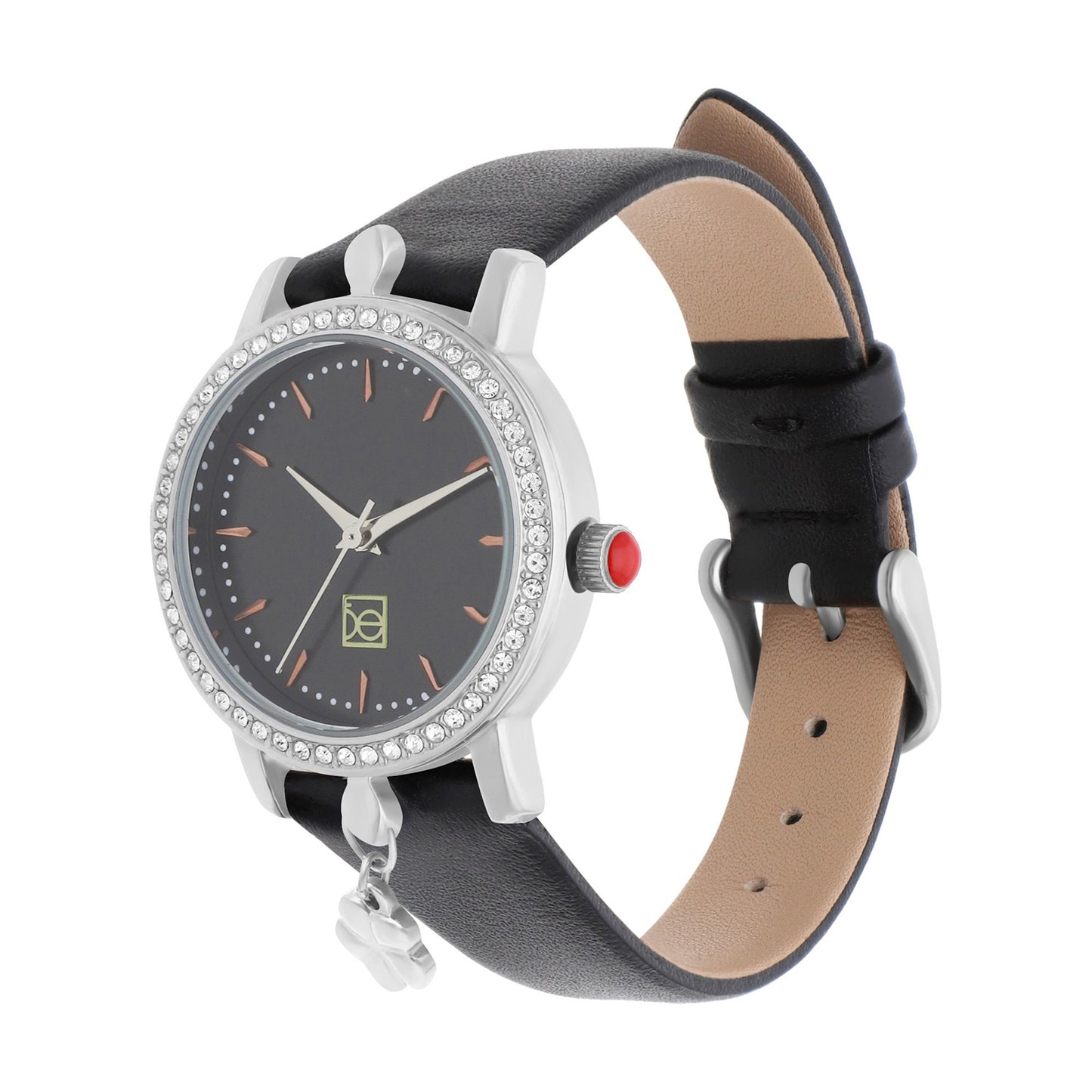 Reloj Cloe Análogo para Dama con Charm en Caja y Correa de Tactopiel OE2620