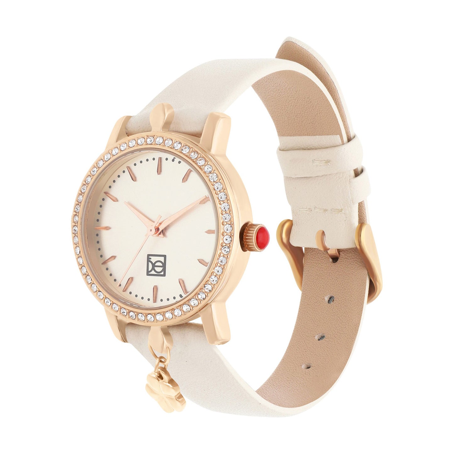 Reloj Cloe Análogo para Dama con Charm en Caja y Correa de Tactopiel OE2620