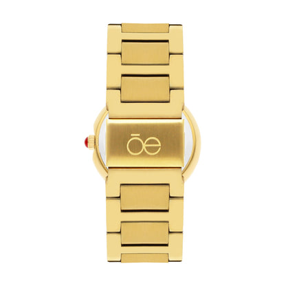 Reloj Cloe Análogo para Dama con Flores en Indicadores y Extensible de Acero Inoxidable OE2621