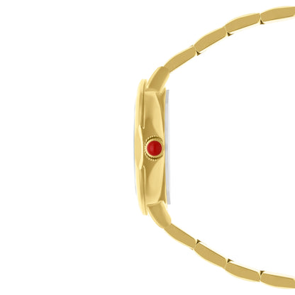 Reloj Cloe Análogo para Dama con Flores en Indicadores y Extensible de Acero Inoxidable OE2621