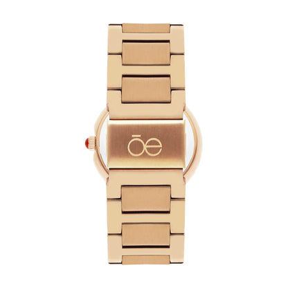 Reloj Cloe Análogo para Dama con Flores en Indicadores y Extensible de Acero Inoxidable OE2621