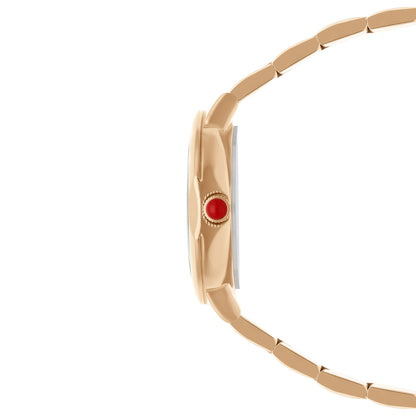 Reloj Cloe Análogo para Dama con Flores en Indicadores y Extensible de Acero Inoxidable OE2621