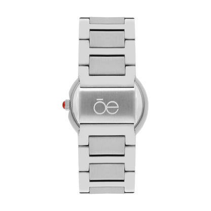 Reloj Cloe Análogo para Dama con Flores en Indicadores y Extensible de Acero Inoxidable OE2621