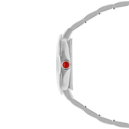 Reloj Cloe Análogo para Dama con Flores en Indicadores y Extensible de Acero Inoxidable OE2621