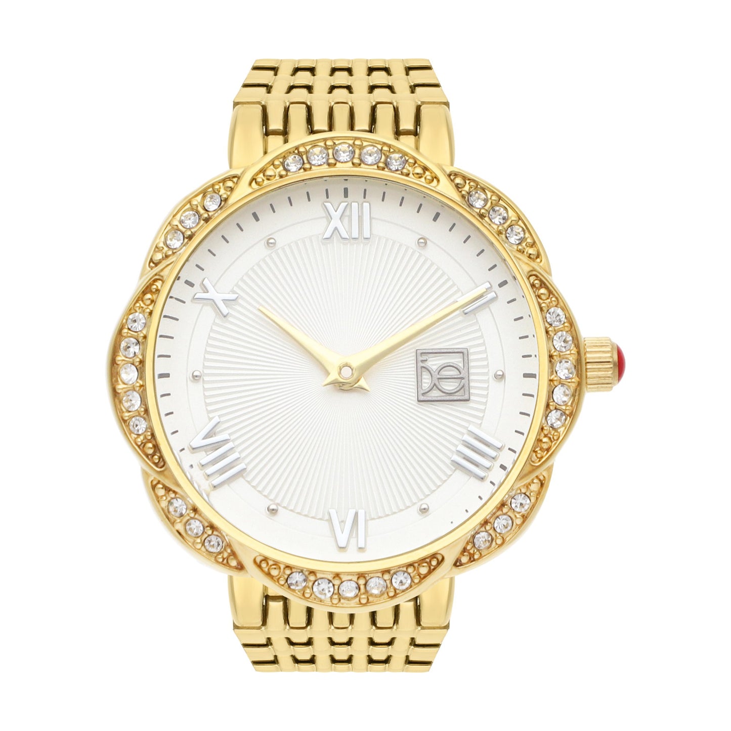 Reloj Cloe Análogo para Dama con Caja en Forma de Flor y Extensible de Acero Inoxidable OE2622