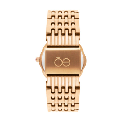 Reloj Cloe Análogo para Dama con Caja en Forma de Flor y Extensible de Acero Inoxidable OE2622