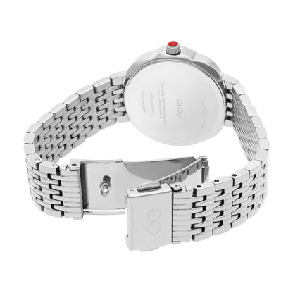 Reloj Cloe Análogo para Dama con Caja en Forma de Flor y Extensible de Acero Inoxidable OE2622