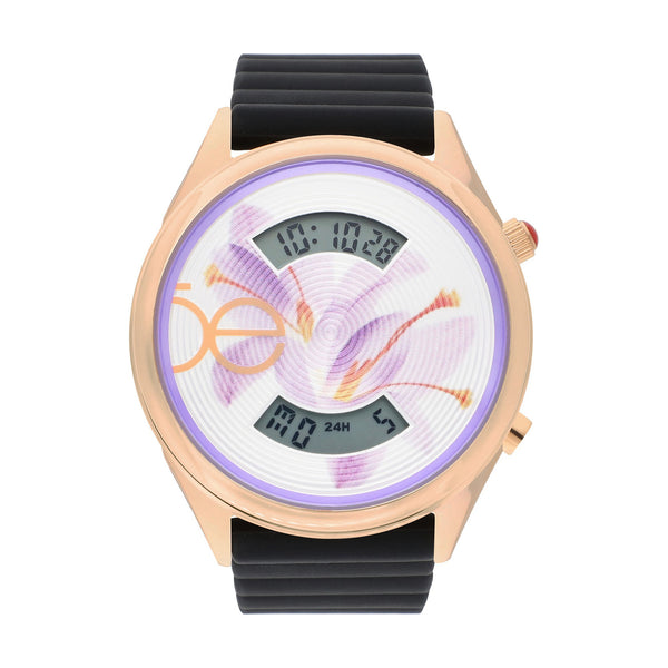 Reloj Cloe Digital para Dama con Diseño de Flor en Carátula y Correa de Silicón OE2623