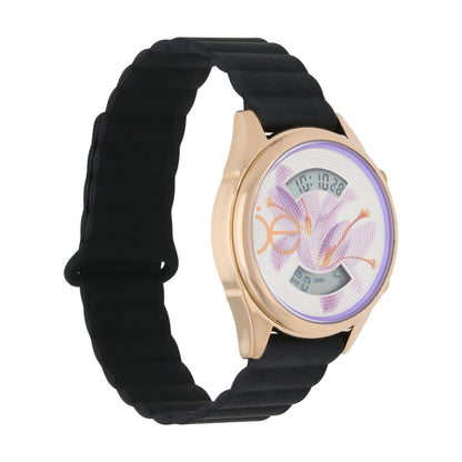 Reloj Cloe Digital para Dama con Diseño de Flor en Carátula y Correa de Silicón OE2623