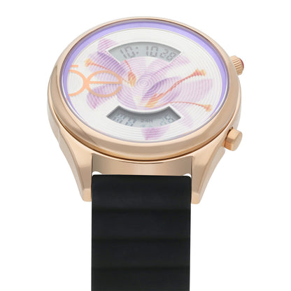 Reloj Cloe Digital para Dama con Diseño de Flor en Carátula y Correa de Silicón OE2623