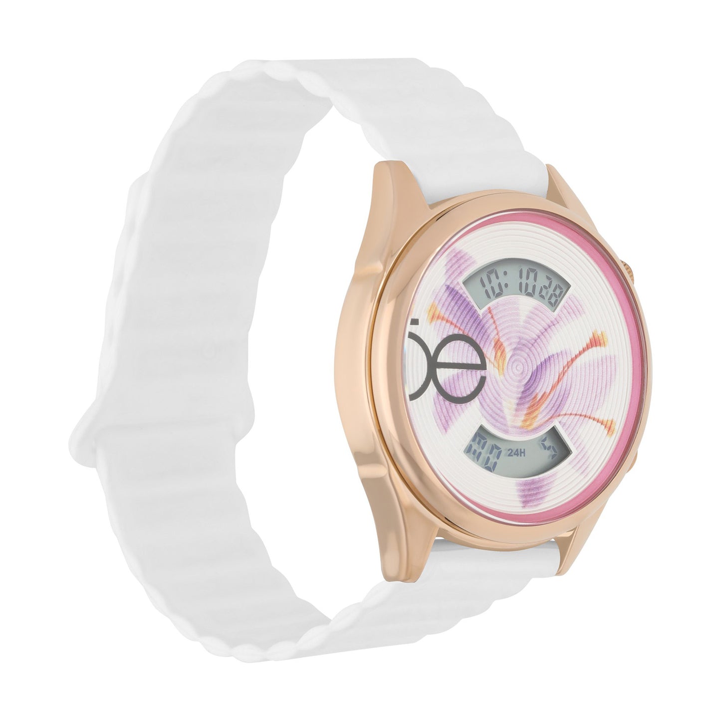 Reloj Cloe Digital para Dama con Diseño de Flor en Carátula y Correa de Silicón OE2623