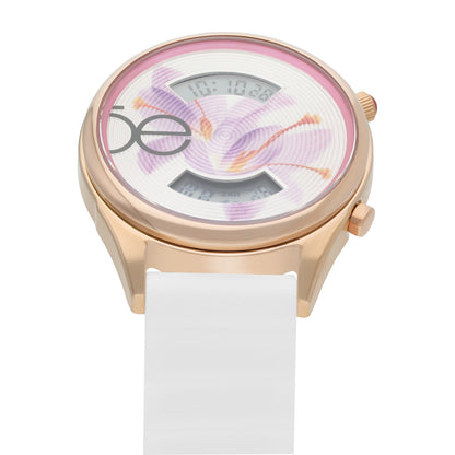 Reloj Cloe Digital para Dama con Diseño de Flor en Carátula y Correa de Silicón OE2623