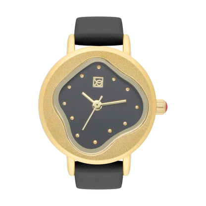 Reloj Cloe Análogo para Dama con Carátula Irregular y Correa de Tactopiel