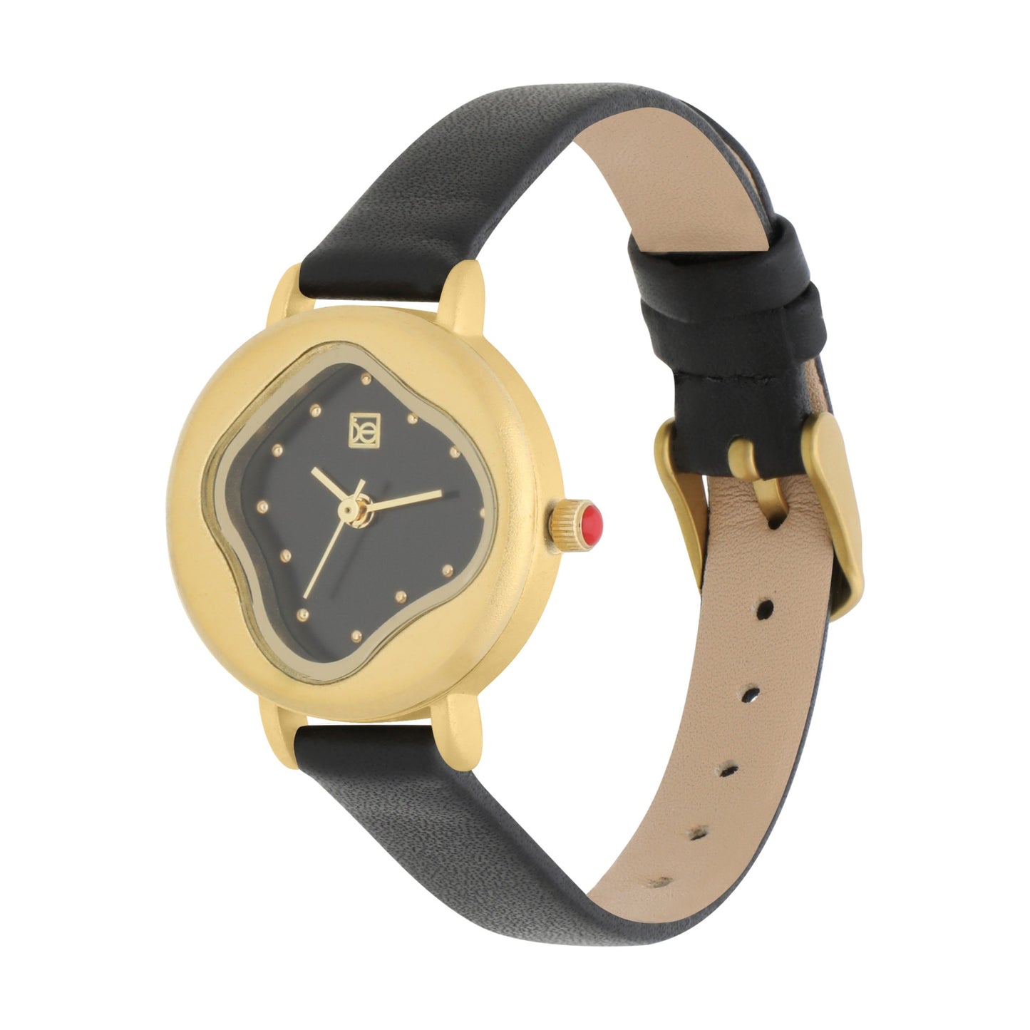 Reloj Cloe Análogo para Dama con Carátula Irregular y Correa de Tactopiel