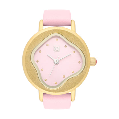 Reloj Cloe Análogo para Dama con Carátula Irregular y Correa de Tactopiel