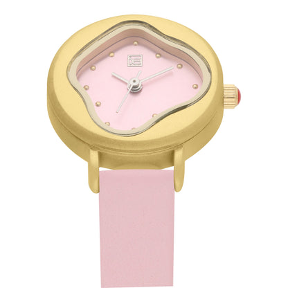 Reloj Cloe Análogo para Dama con Carátula Irregular y Correa de Tactopiel