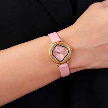 Reloj Cloe Análogo para Dama con Carátula Irregular y Correa de Tactopiel