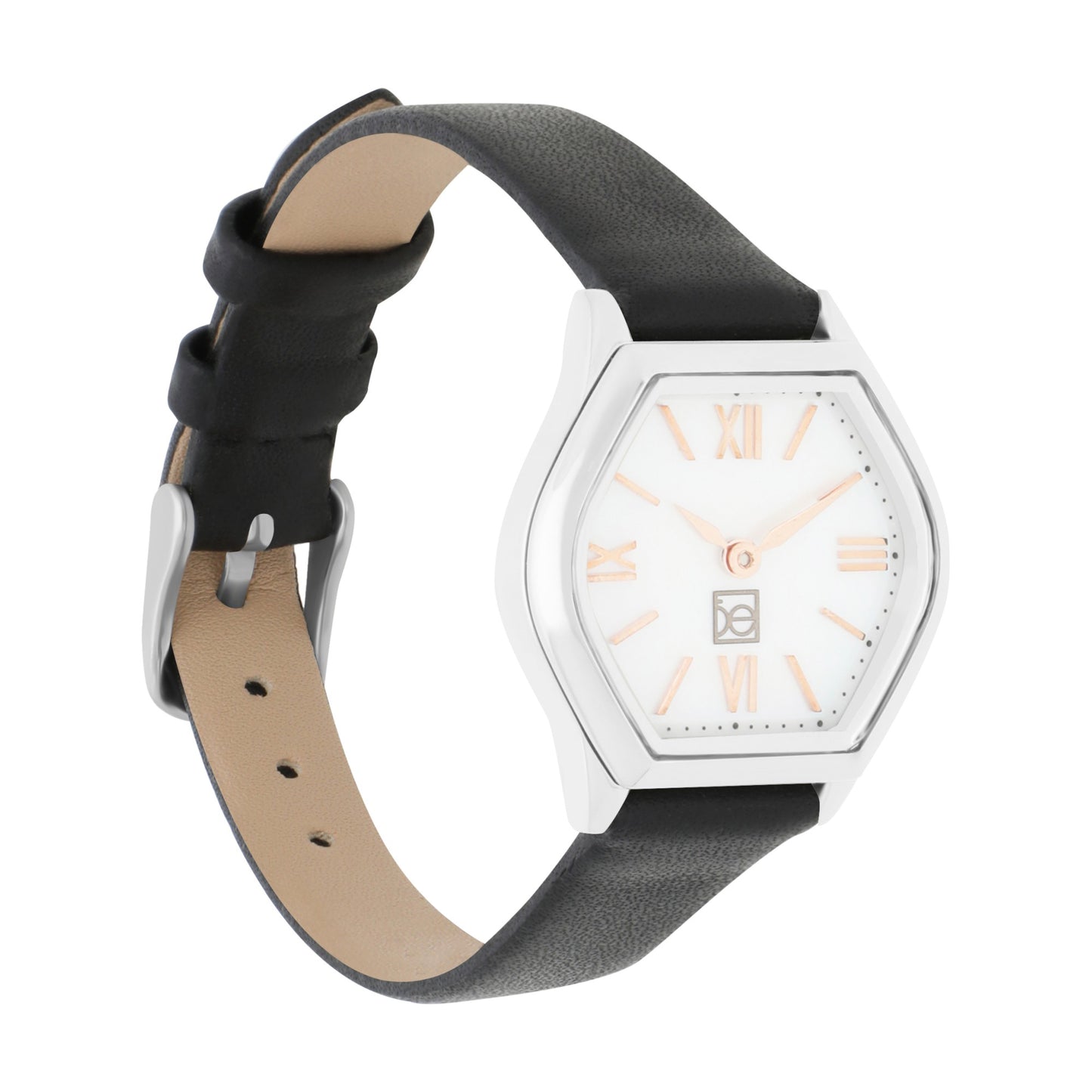 Reloj Cloe Análogo para Dama con Carátula Hexagonal y Correa de Tactopiel OE2626