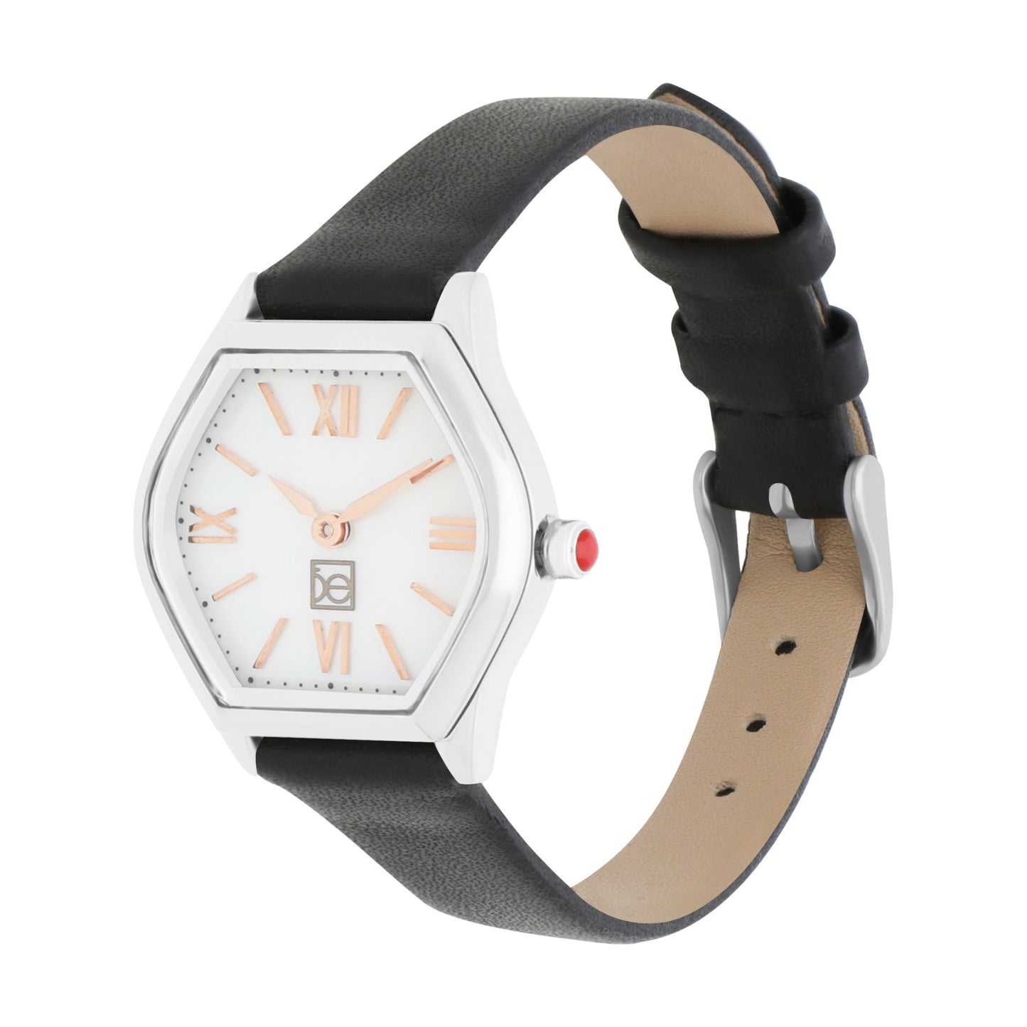 Reloj Cloe Análogo para Dama con Carátula Hexagonal y Correa de Tactopiel OE2626