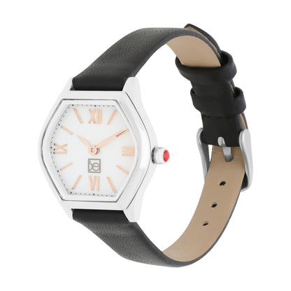 Reloj Cloe Análogo para Dama con Carátula Hexagonal y Correa de Tactopiel OE2626