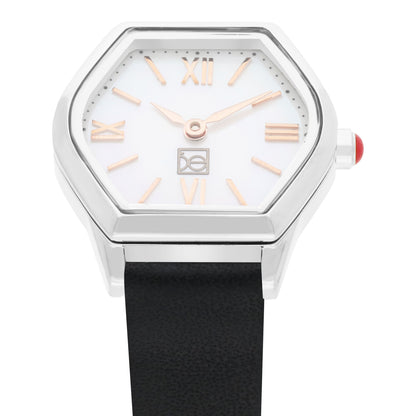Reloj Cloe Análogo para Dama con Carátula Hexagonal y Correa de Tactopiel OE2626