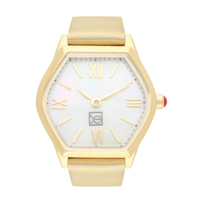 Reloj Cloe Análogo para Dama con Carátula Hexagonal y Correa de Tactopiel OE2626