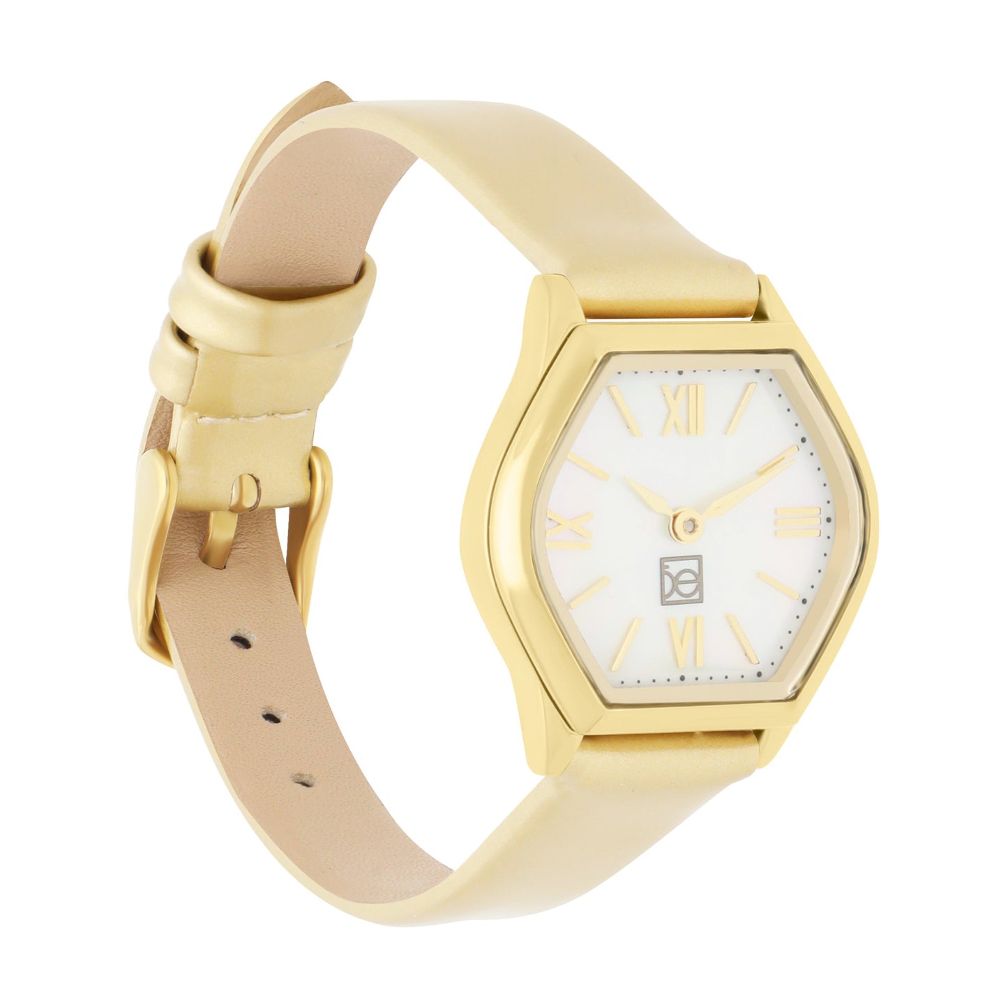 Reloj Cloe Análogo para Dama con Carátula Hexagonal y Correa de Tactopiel OE2626