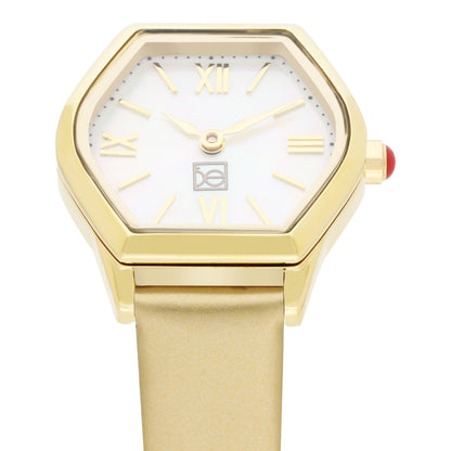 Reloj Cloe Análogo para Dama con Carátula Hexagonal y Correa de Tactopiel OE2626