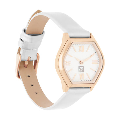 Reloj Cloe Análogo para Dama con Carátula Hexagonal y Correa de Tactopiel OE2626