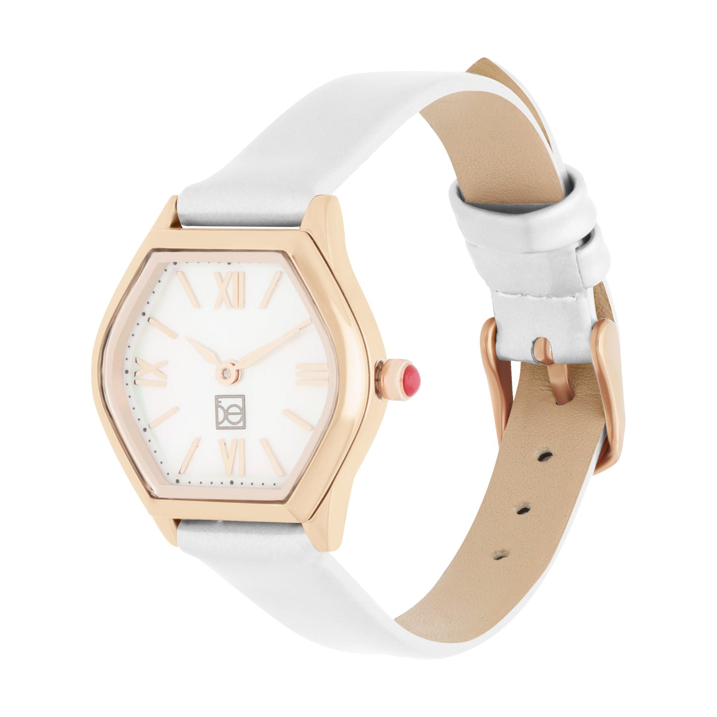 Reloj Cloe Análogo para Dama con Carátula Hexagonal y Correa de Tactopiel OE2626