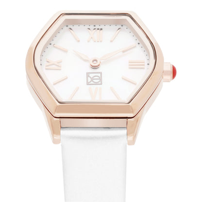 Reloj Cloe Análogo para Dama con Carátula Hexagonal y Correa de Tactopiel OE2626