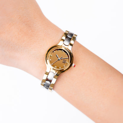 Reloj Cloe Análogo para Dama con Carátula Metálica y Extensible de Acero Inoxidable OE2627