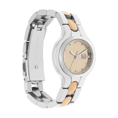Reloj Cloe Análogo para Dama con Carátula Metálica y Extensible de Acero Inoxidable OE2627