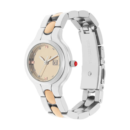 Reloj Cloe Análogo para Dama con Carátula Metálica y Extensible de Acero Inoxidable OE2627