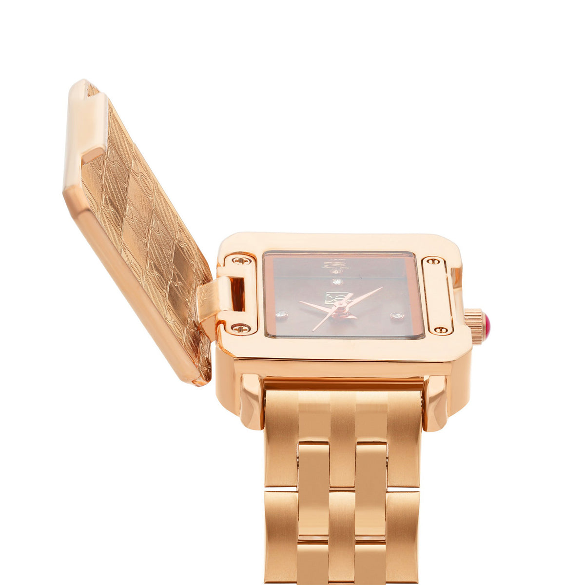 Reloj Cloe Análogo para Dama con Caja Estilo Relicario y Extensible de Acero Inoxidable OE2628