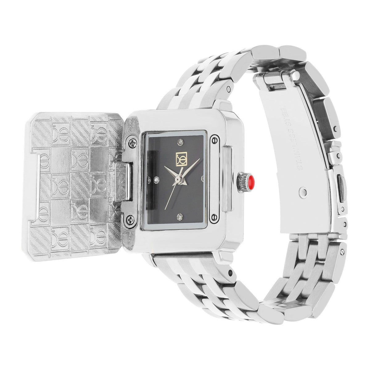 Reloj Cloe Análogo para Dama con Caja Estilo Relicario y Extensible de Acero Inoxidable OE2628