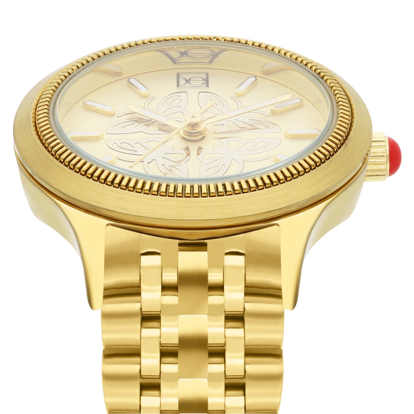 Reloj Cloe Análogo para Dama con Carátula con Diseño de Mariposas y Extensible de Acero Inoxidable OE2629