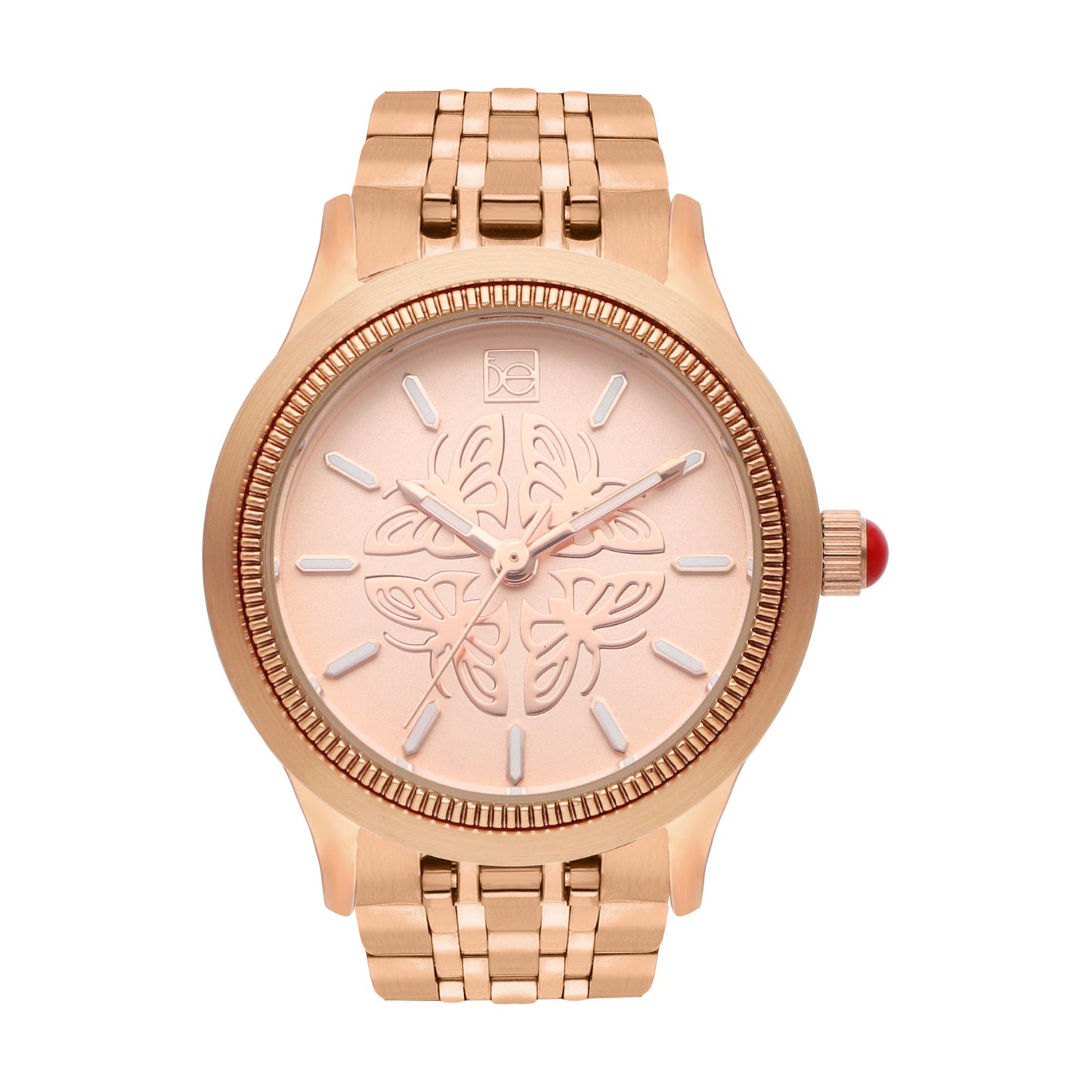 Reloj Cloe Análogo para Dama con Carátula con Diseño de Mariposas y Extensible de Acero Inoxidable OE2629